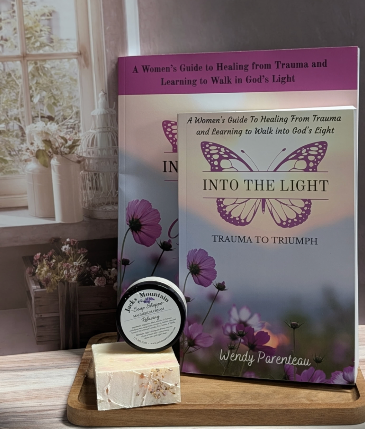 Gift Box #3   Book, Workbook, Butterfly Fields Luxurious Soap bar and Magnesium Relaxing Cream